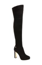 Women's Calvin Klein 'polomia' Platform Over The Knee Boot .5 M - Black