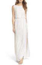 Women's Natalie Deayala Drape Back Silk Column Gown - White
