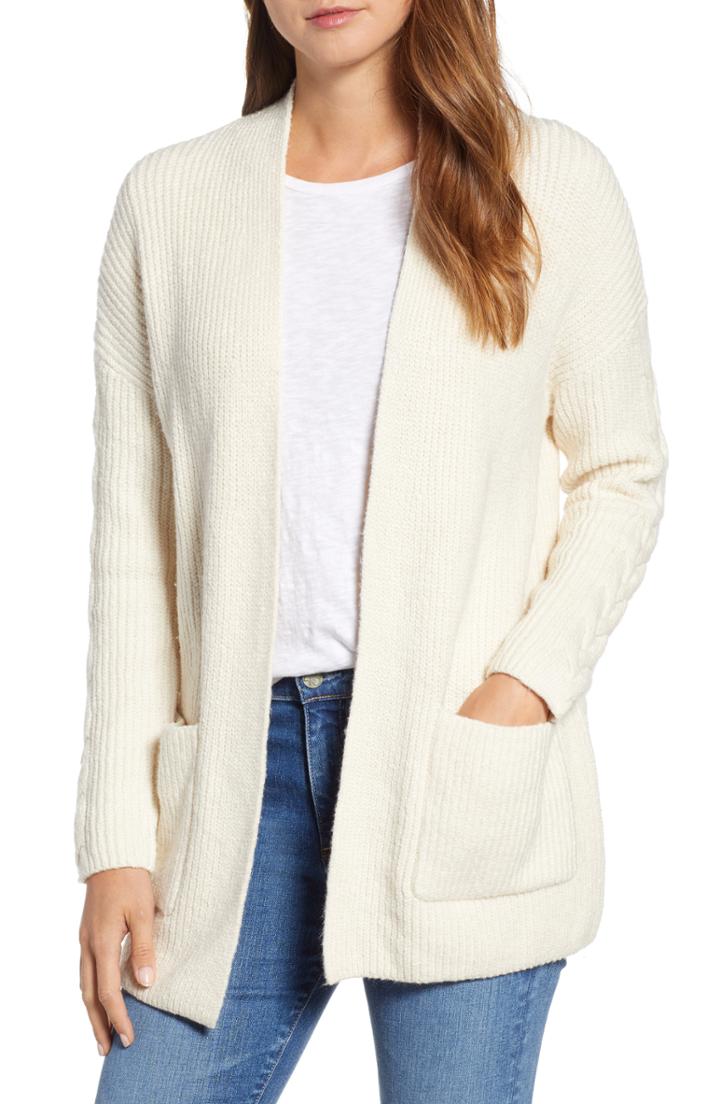 Women's Lucky Brand Venice Cotton Blend Cardigan - White