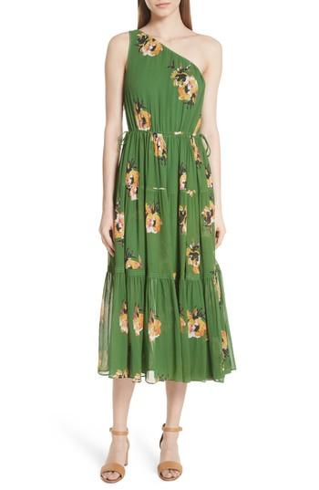 Women's A.l.c. Tenley Print Silk One Shoulder Dress - Green