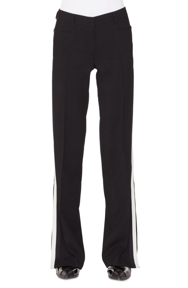Women's Akris Punto Mikka Side Stripe Wool Pants - Black