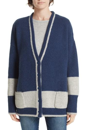Women's La Ligne Martha Wool & Cashmere Cardigan - Blue