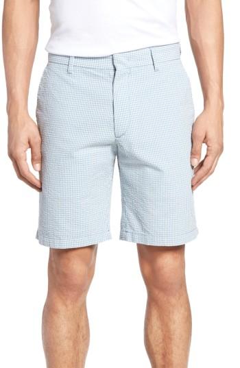 Men's Zachary Prell Fringe Check Seersucker Shorts - Blue