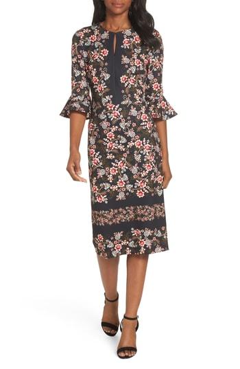 Women's Maggy London Flare Cuff Sheath Dress - Black