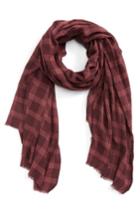Women's Sole Society Check Twill Scarf, Size - Red