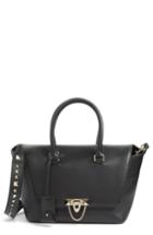 Valentino Small Double Handle Demi Moon Leather Satchel - Black