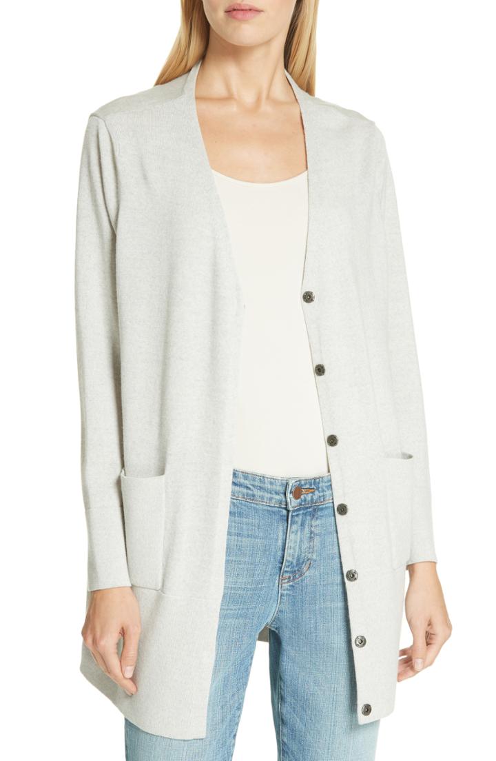 Women's Eileen Fisher Merino Wool Mock Neck Sweater - White