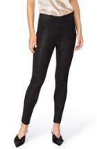 Women's Habitual Coated Suede Leggings - Black