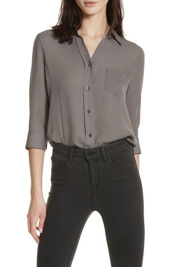 Women's L'agence Silk Blouse - Grey