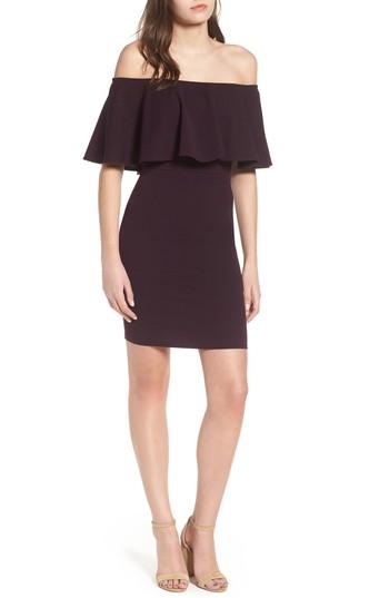 Women's Soprano Ruffle Off The Shoulder Body-con Dress - Purple