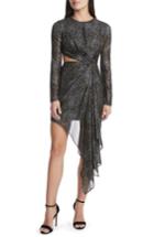 Women's Afrm Amos Cutout Foil Print Dress - Black