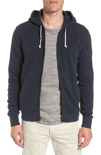 Men's J.crew Brushed Fleece Zip Hoodie - Blue