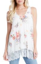 Women's Karen Kane Lace Hem Split Back Tank