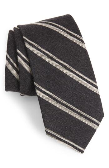 Men's Bonobos Dornach Stripe Wool & Silk Tie, Size - Black