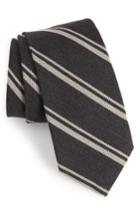 Men's Bonobos Dornach Stripe Wool & Silk Tie, Size - Black
