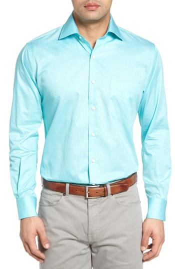 Men's Peter Millar Roundabout Print Sport Shirt, Size - Green