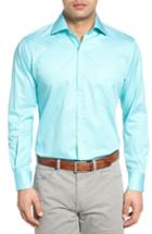 Men's Peter Millar Roundabout Print Sport Shirt, Size - Green