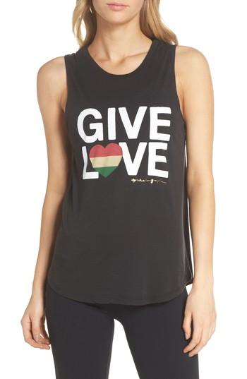 Women's Spiritual Gangster Give Love Muscle Tee - Black