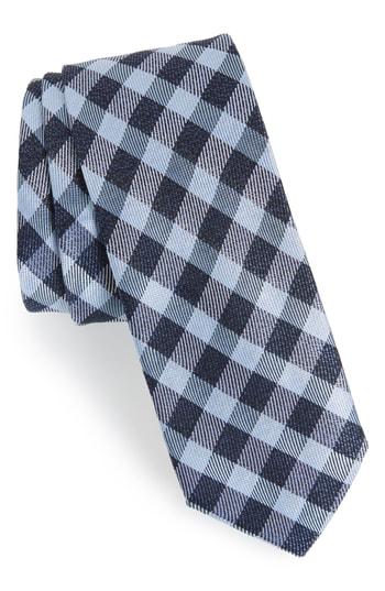 Men's 1901 Avers Plaid Silk Tie, Size - Blue