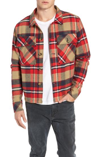 Men's Tunellus Plaid Woven Overshirt - Red
