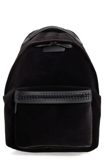 Stella Mccartney Medium Falabella Velvet Backpack - Black