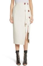 Women's Altuzarra Ribbon Detail Tweed Pencil Skirt Us / 36 Fr - White