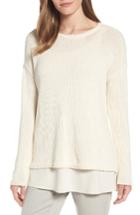 Women's Eileen Fisher Cotton Blend Sweater, Size - White