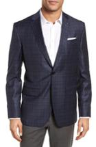 Men's Ted Baker London Jay Trim Fit Plaid Wool Sport Coat L - Blue