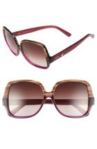 Women's Mcm 58mm Oversize Square Sunglasses - Striped Brown/ Cyclamen