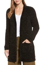 Women's Halogen Chenille Cardigan - Black