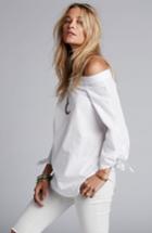 Women's Free People 'show Me Some Shoulder' Off The Shoulder Cotton Blouse - White