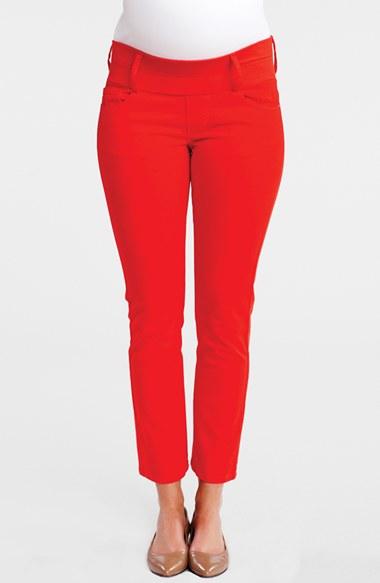 Women's Maternal America Maternity Skinny Ankle Stretch Jeans - Red