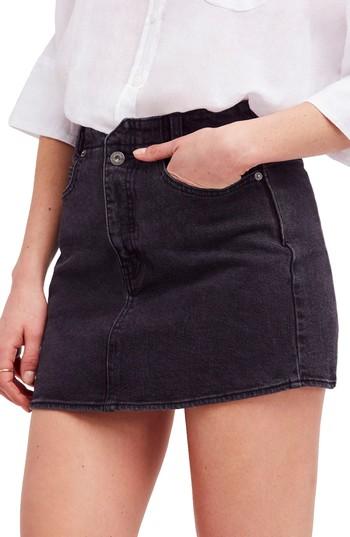 Women's Free People She's All That Denim Miniskirt - Black