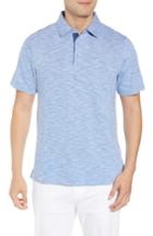 Men's Bugatchi Marled Stripe Polo - Blue