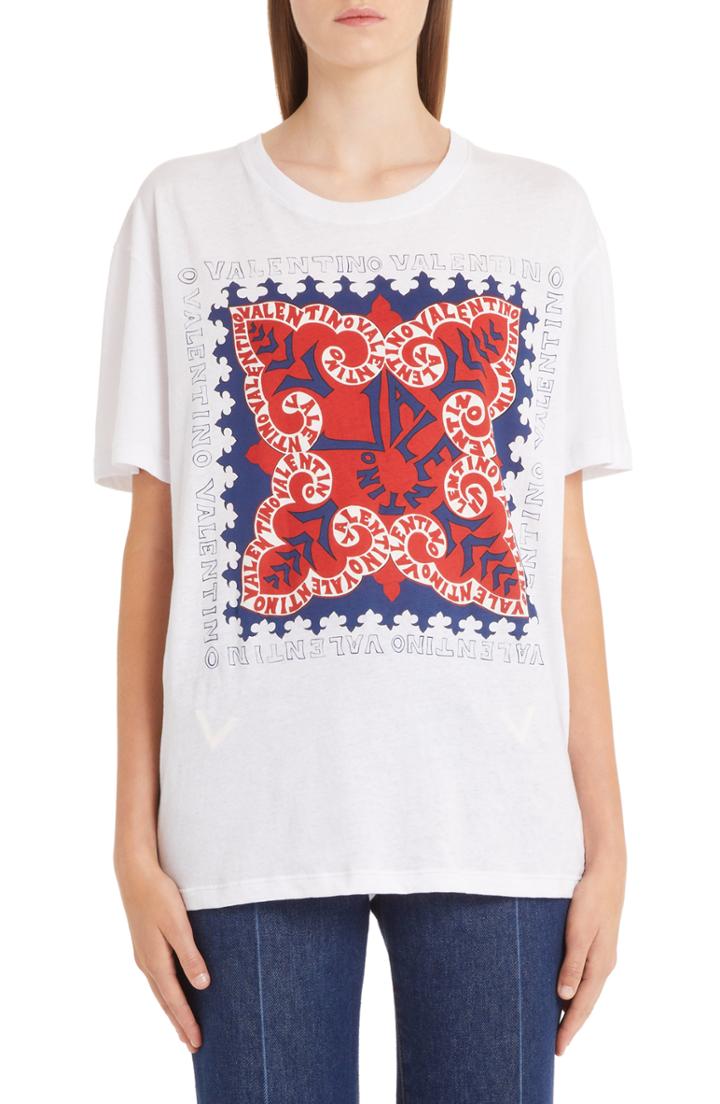 Women's Valentino Bandana Print Tee - White