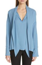 Women's Theory Silk Scarf Top, Size - Blue/green