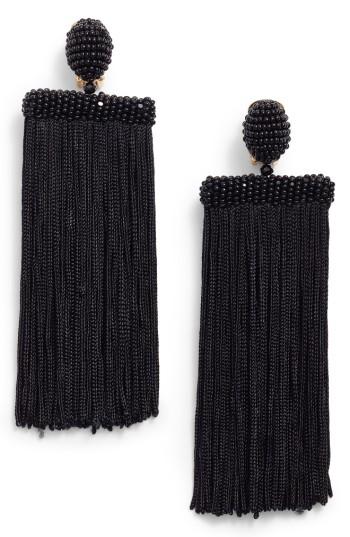 Women's Oscar De La Renta Clip Silk Tassel Earrings