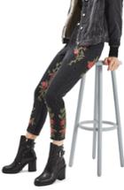 Women's Topshop Mom Rose Embroidered Jeans
