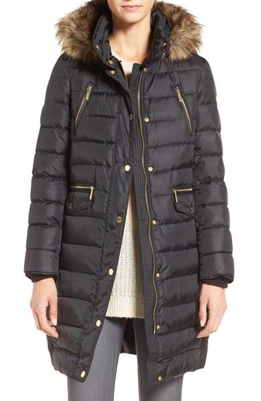 Women's Michael Michael Kors Down Parka With Faux-fur Trim