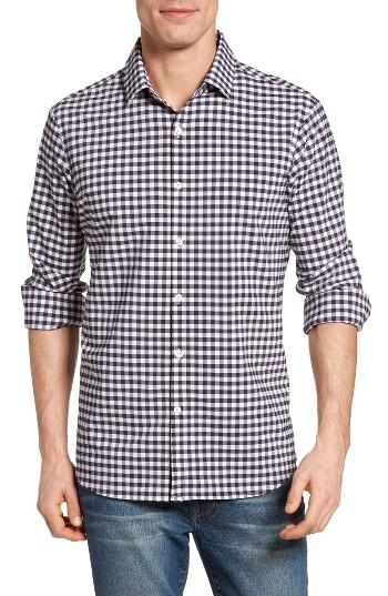 Men's Mizzen+main Montauk Slim Fit Gingham Performance Sport Shirt, Size - Blue