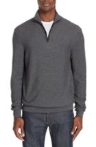 Men's Ermenegildo Zegna Quarter Zip Cotton & Silk Pullover Us / 50 Eu - Blue