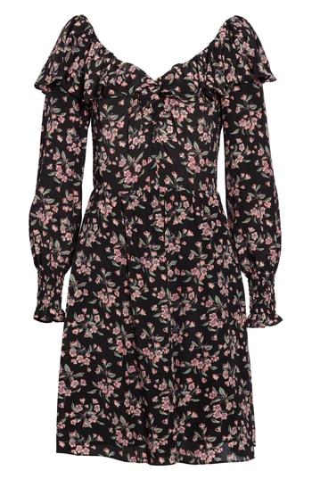 Women's Rebecca Taylor Tilda Silk Ruffle Dress - Black