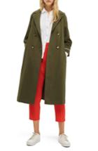 Women's Topshop Relaxed Trench Coat Us (fits Like 0) - Green