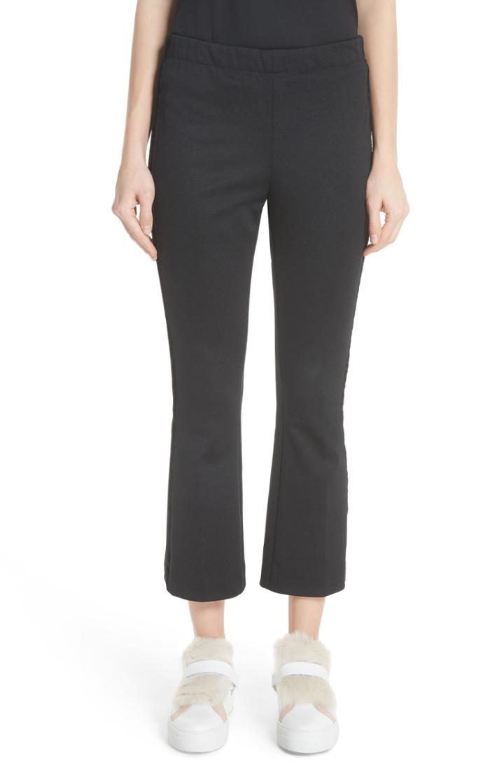 Women's Moncler Velvet Trim Crop Pants Us / 40 It - Black
