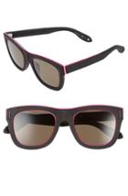 Women's Givenchy 52mm Cat Eye Sunglasses - Black Rubber/ Brown
