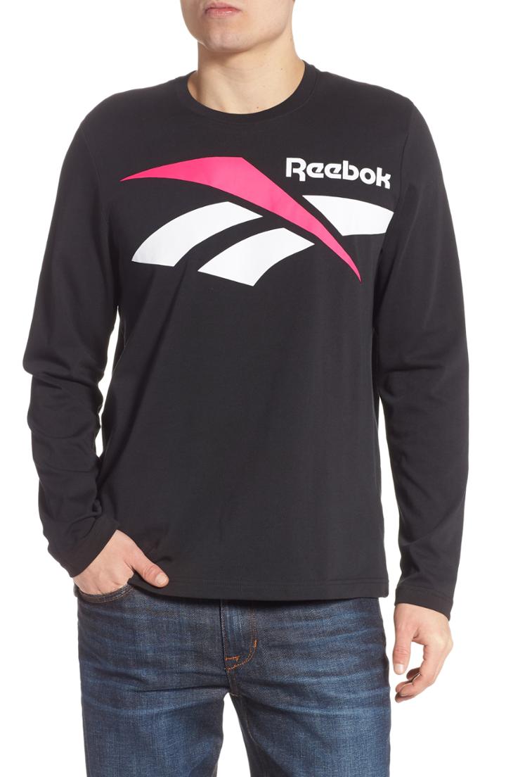 Men's Reebok Classics Vector Logo Long Sleeve T-shirt - Black