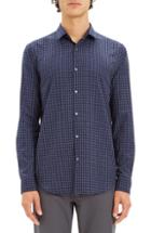 Men's Theory Murrary Regular Fit Gingham Flannel Sport Shirt, Size - Blue