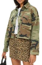 Women's Topshop Benny Camouflage Crop Shirt Jacket