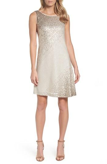 Women's Eliza J Sequin Shift Dress - Metallic