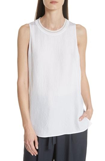 Women's Vince Rib Trim Tank - White